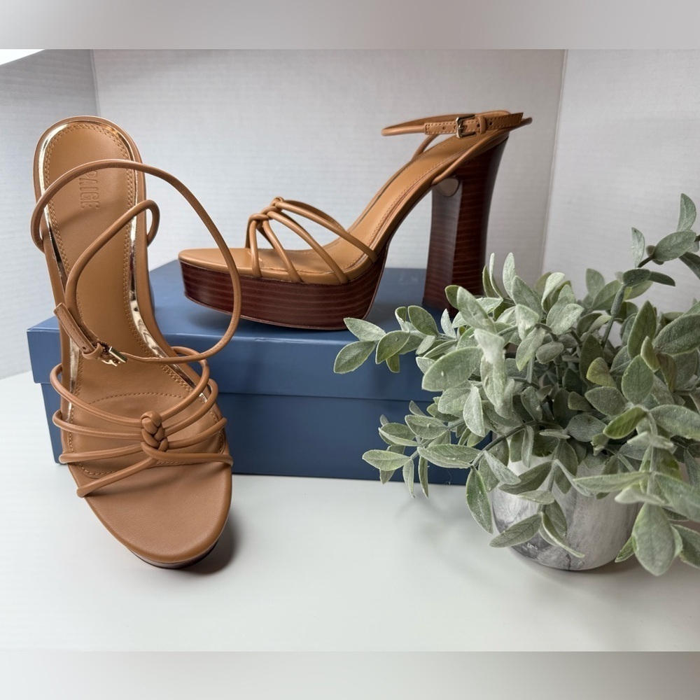 Paige Hailey Platform Sandal in Cognac Leather Size 10 NWT Strappy Euro Summer - Picture 15 of 15